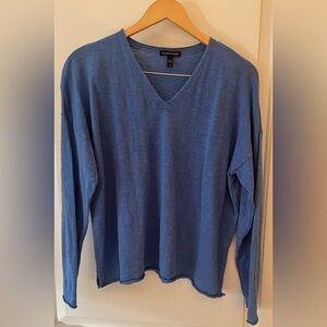 Eileen Fisher Women’s Lightweight Blue V-Neck Sweater EUC
